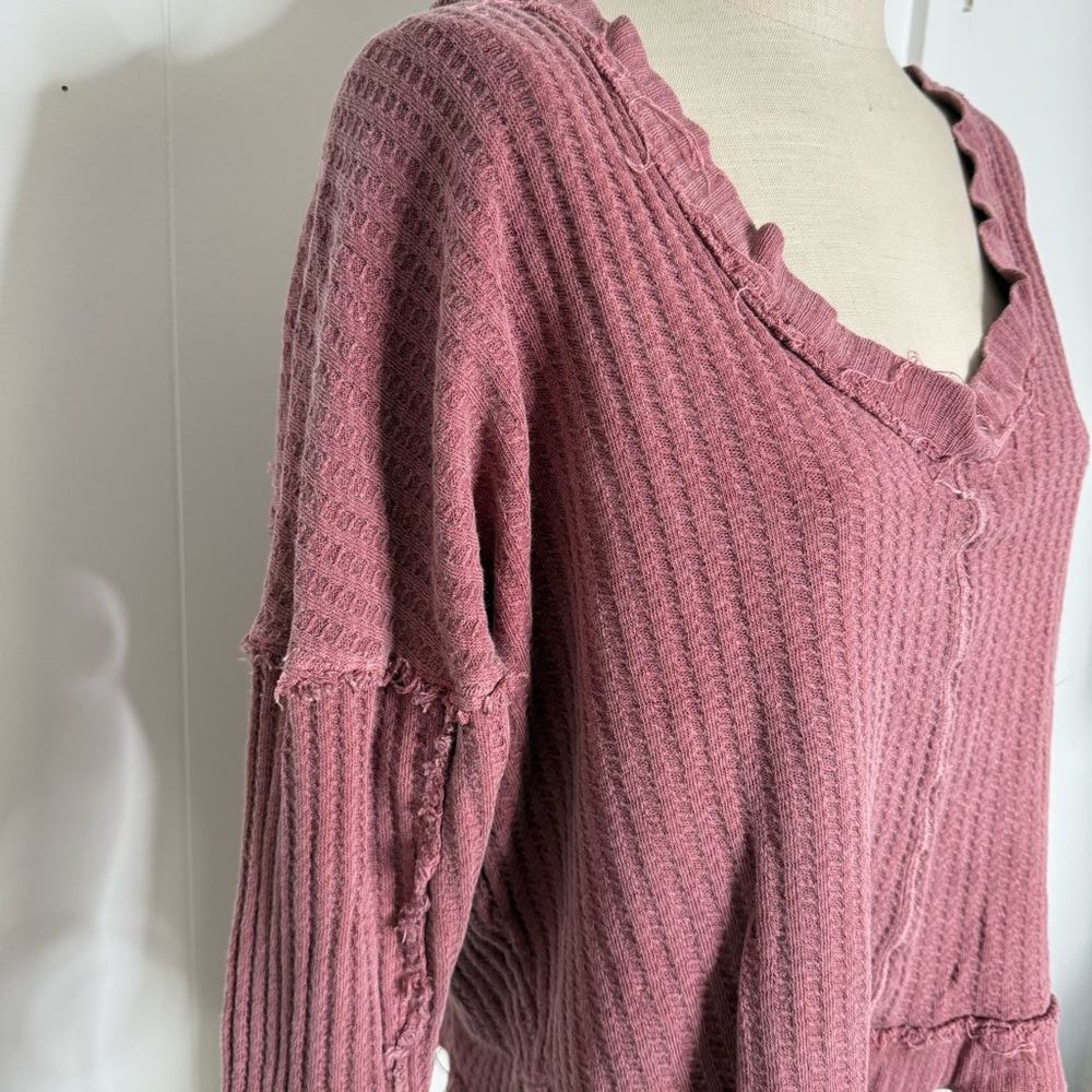 Free People We the Free New Magic Thermal‎ Cowboy Size Small Rose - Picture 8 of 9